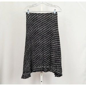 MaxMara Skirt Black White Geometric Print Viscose Blend Asymmetrical Size 40 6